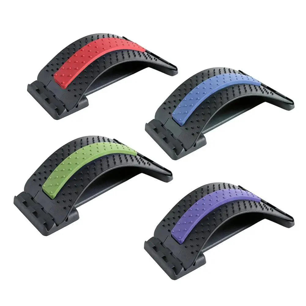 Black Purple Back Stretching Device Muscle Back Massage Relax Stretcher Posture Therapy Back Stretch Spine Pain Relief Stretcher Support Lower And Upper Muscle Pain Relief